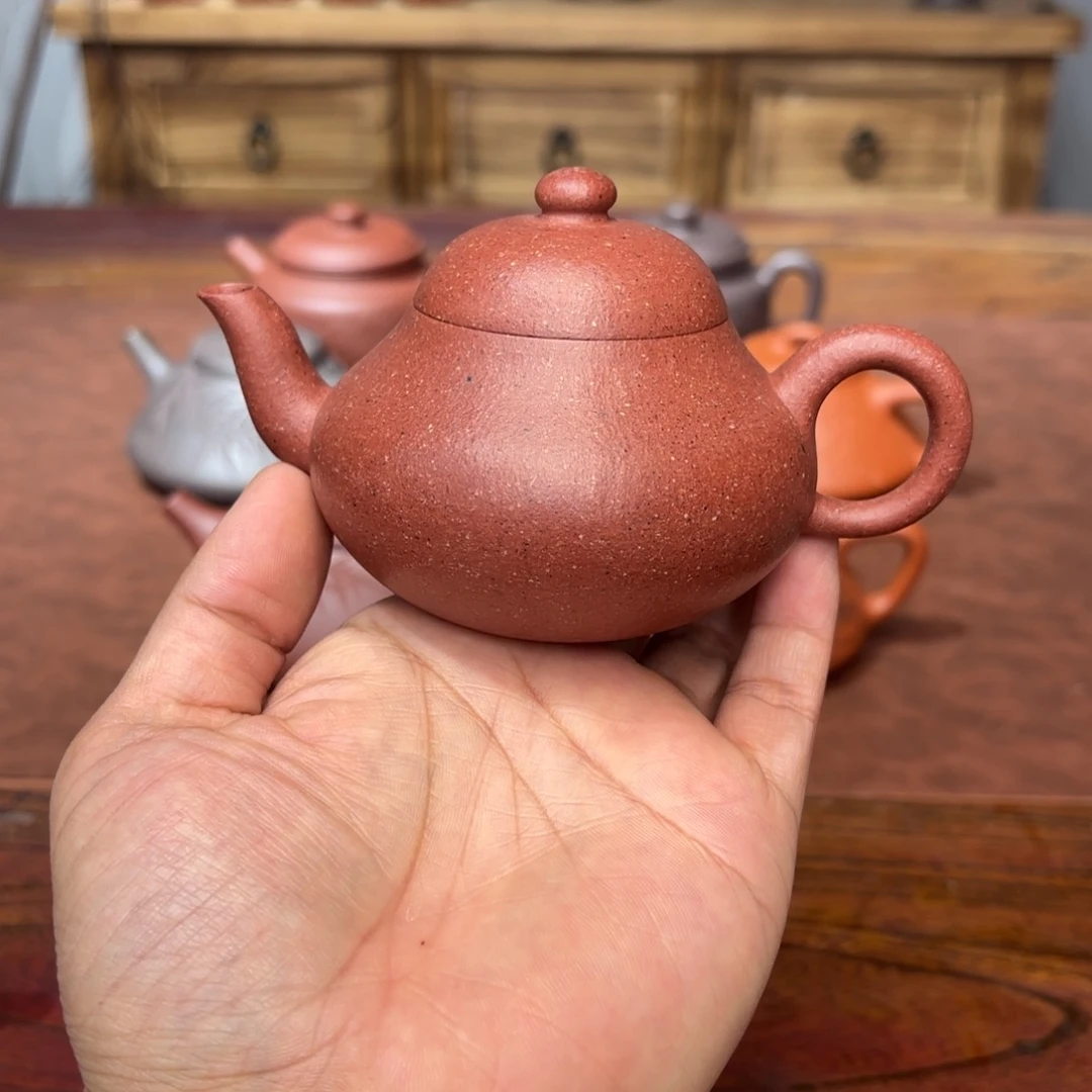 岕***庐茶壶紫砂梨形桃花泥