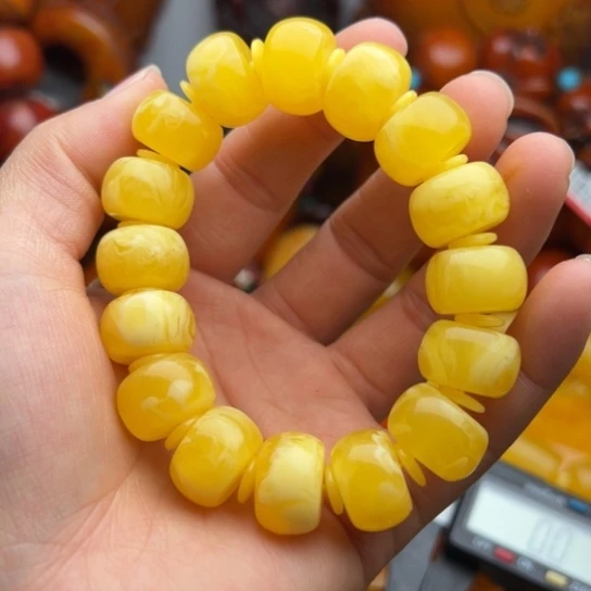 琥珀（花珀）手串未镶嵌蜜蜡