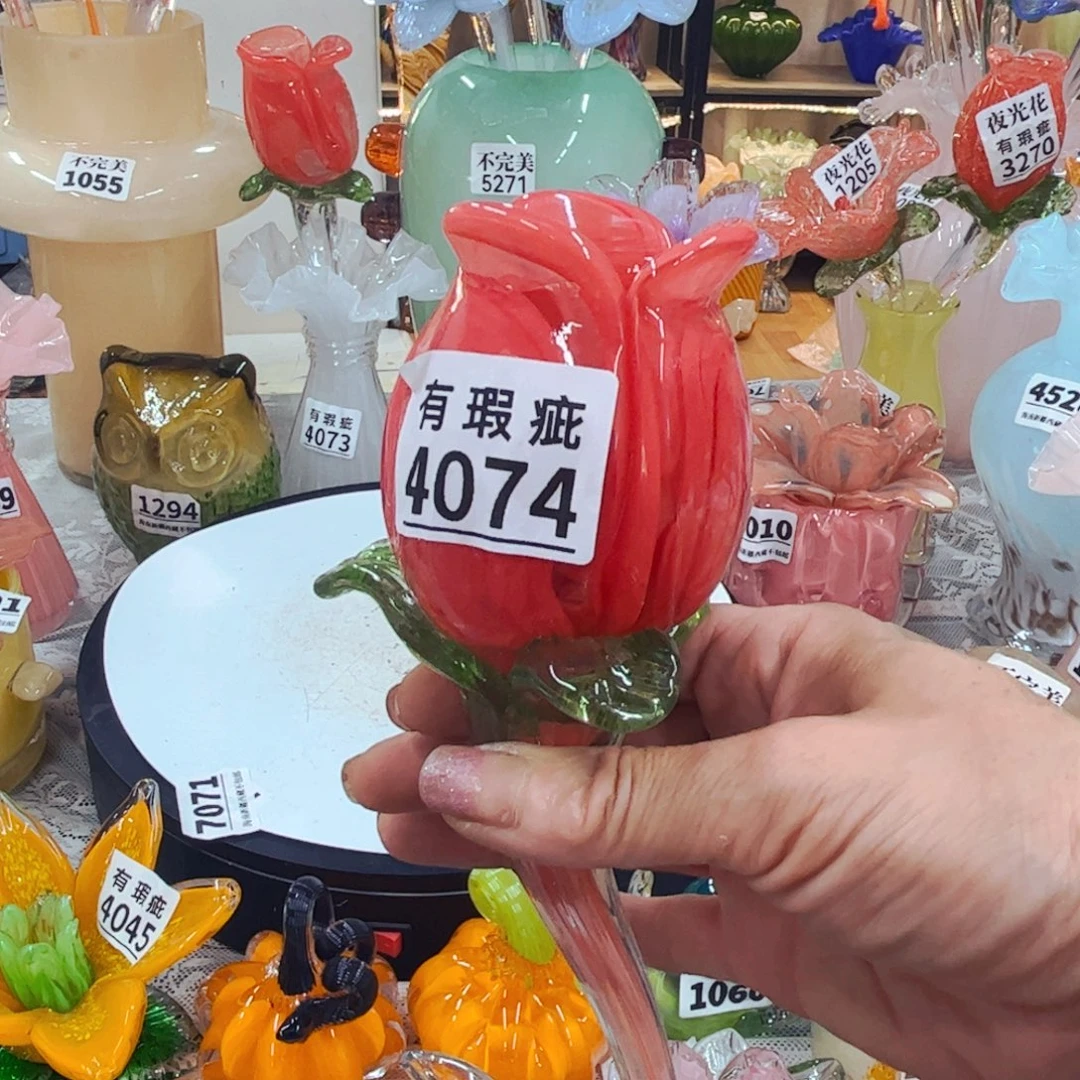 4074瑕花 家悦琉璃工艺品不完美