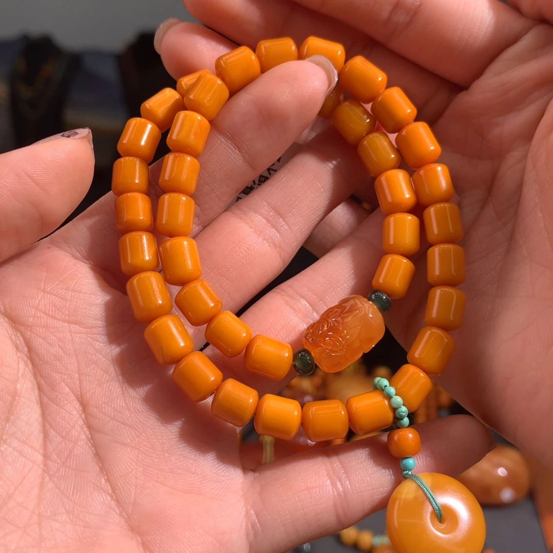 蜜蜡手串未镶嵌天然