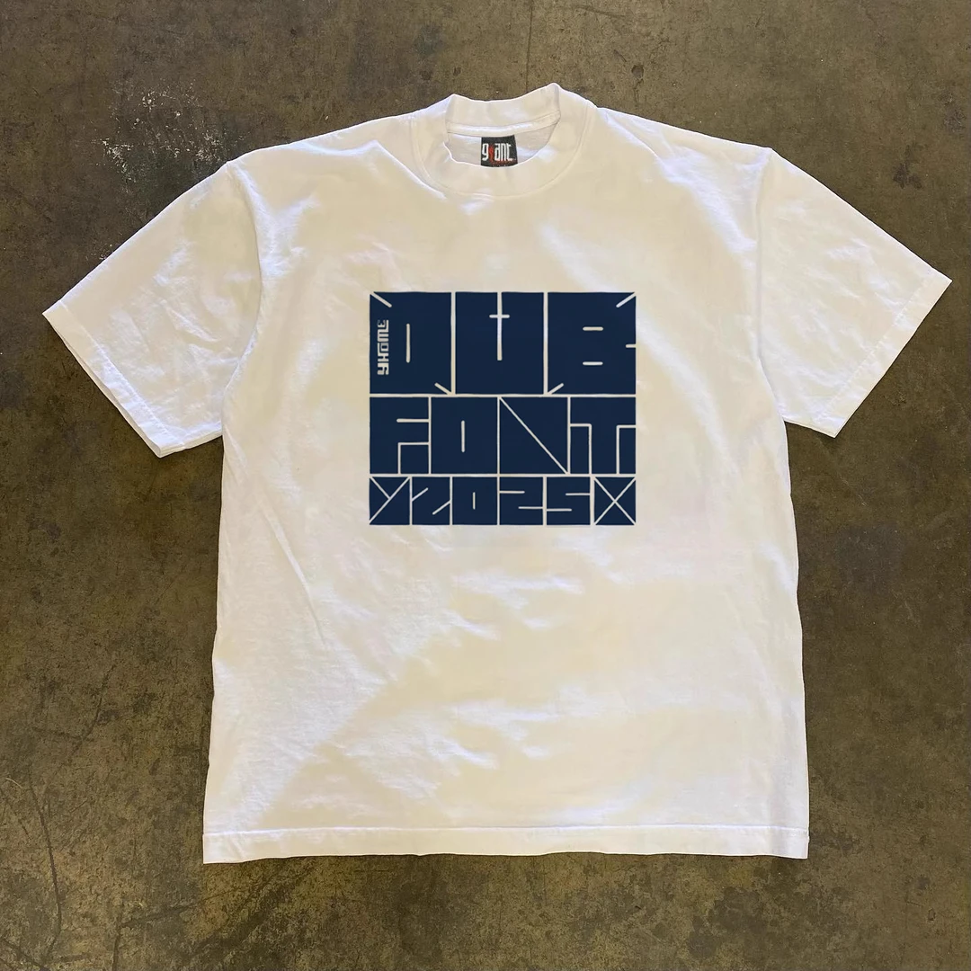 【重磅纯棉】潮牌美式2025新款痞帅字母印花男款宽松百搭圆领短袖