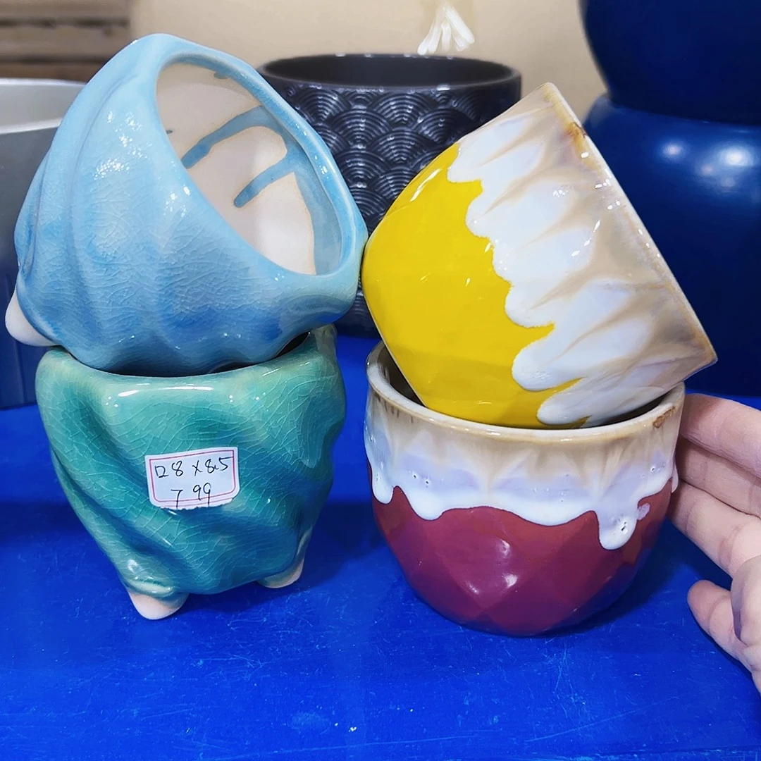 外贸尾单陶瓷花盆凑单10米包邮