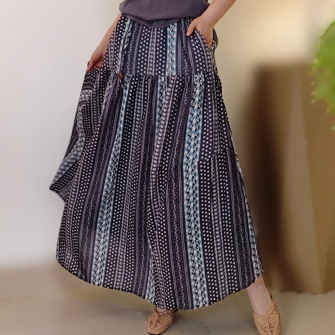夏季复古文艺范花苞碎花半身裙中长款波西米亚（建议身高160以上）