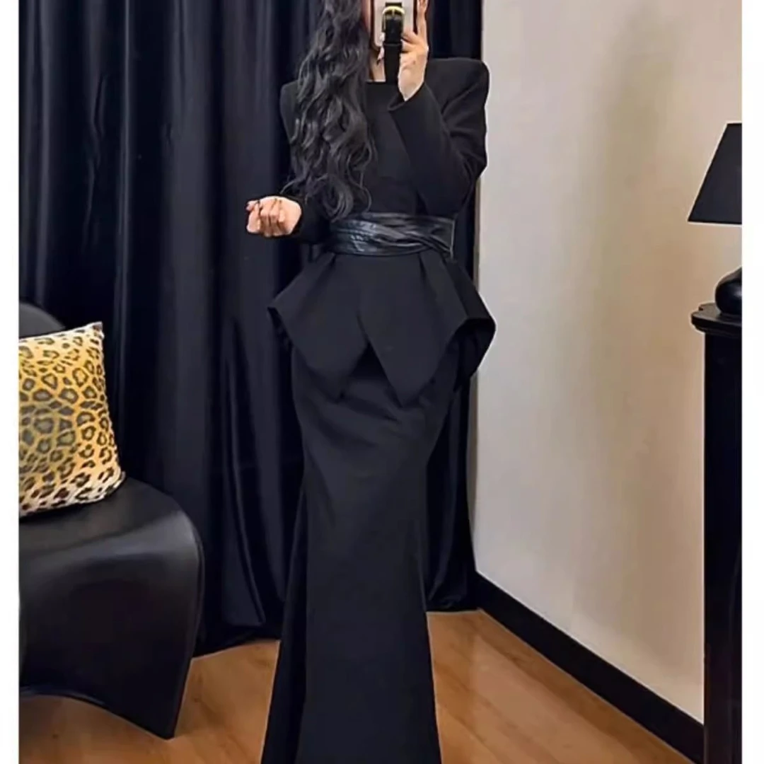 法式气质时尚高级感套装高腰小众别致时尚御姐风长袖时尚半身裙子