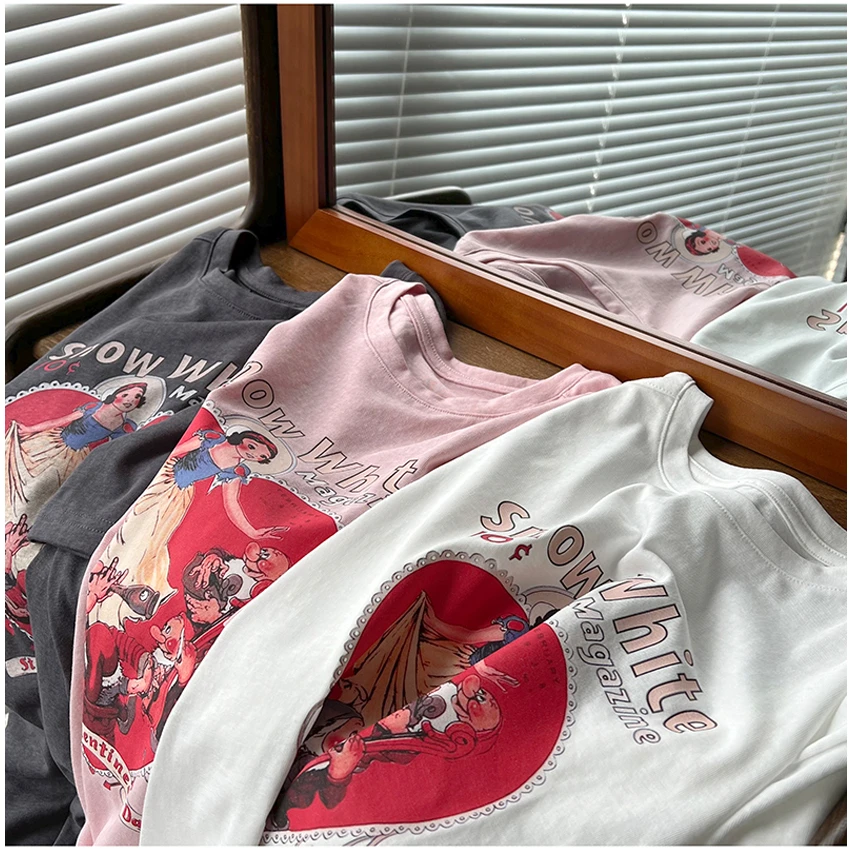 【Miss兔兔女装】减龄百搭~夏季薄款水洗雪花棉圆领宽松短袖T恤女