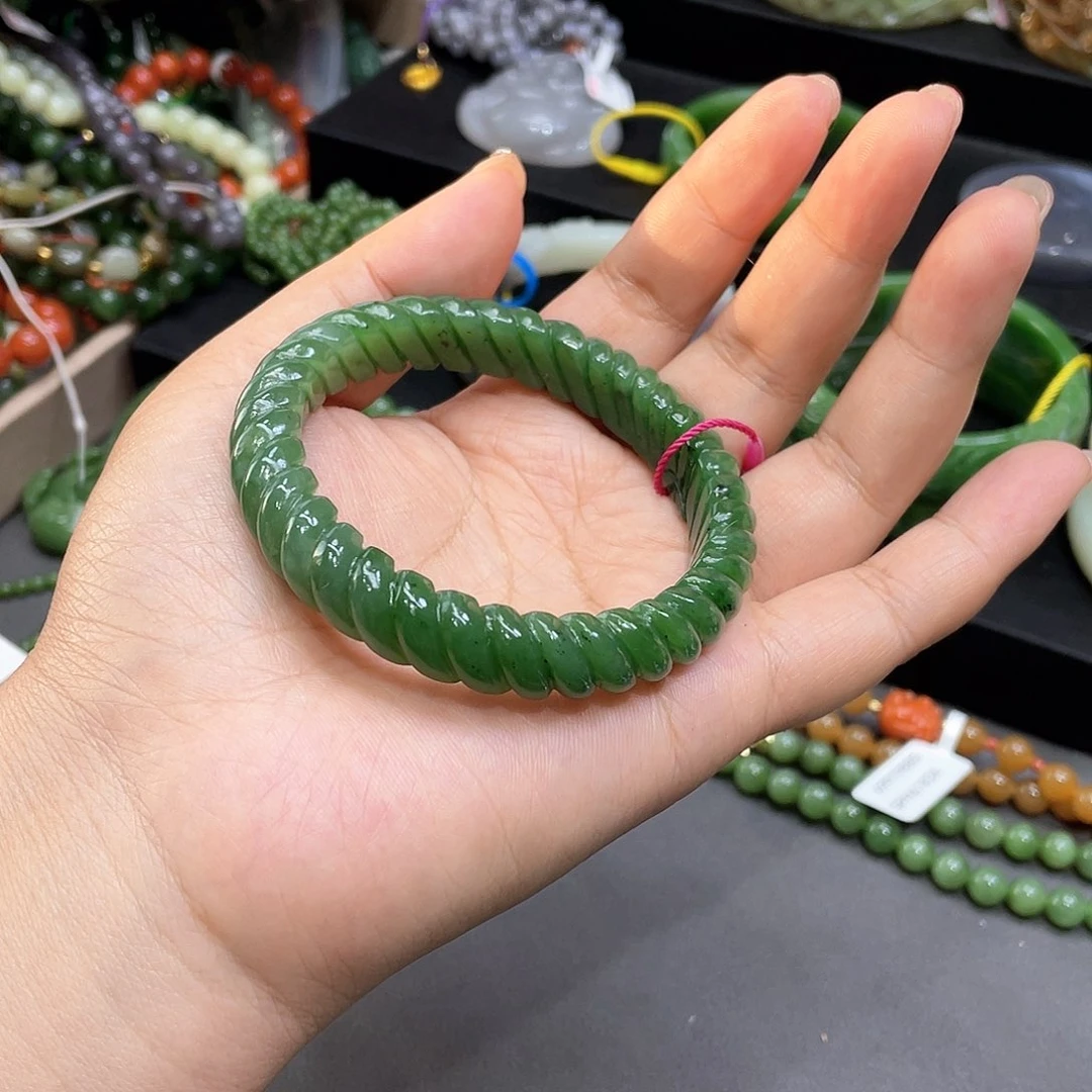 和田玉手镯5758圈口41未镶嵌