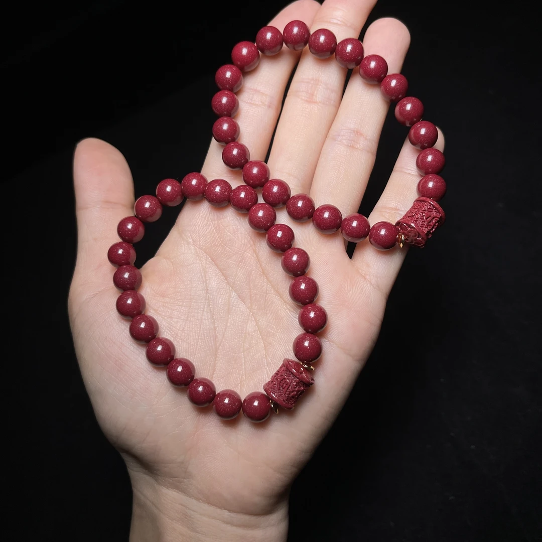 含辰砂工艺品朱砂手串-石惑珠宝*朱砂手串约8+mm-多样性发一