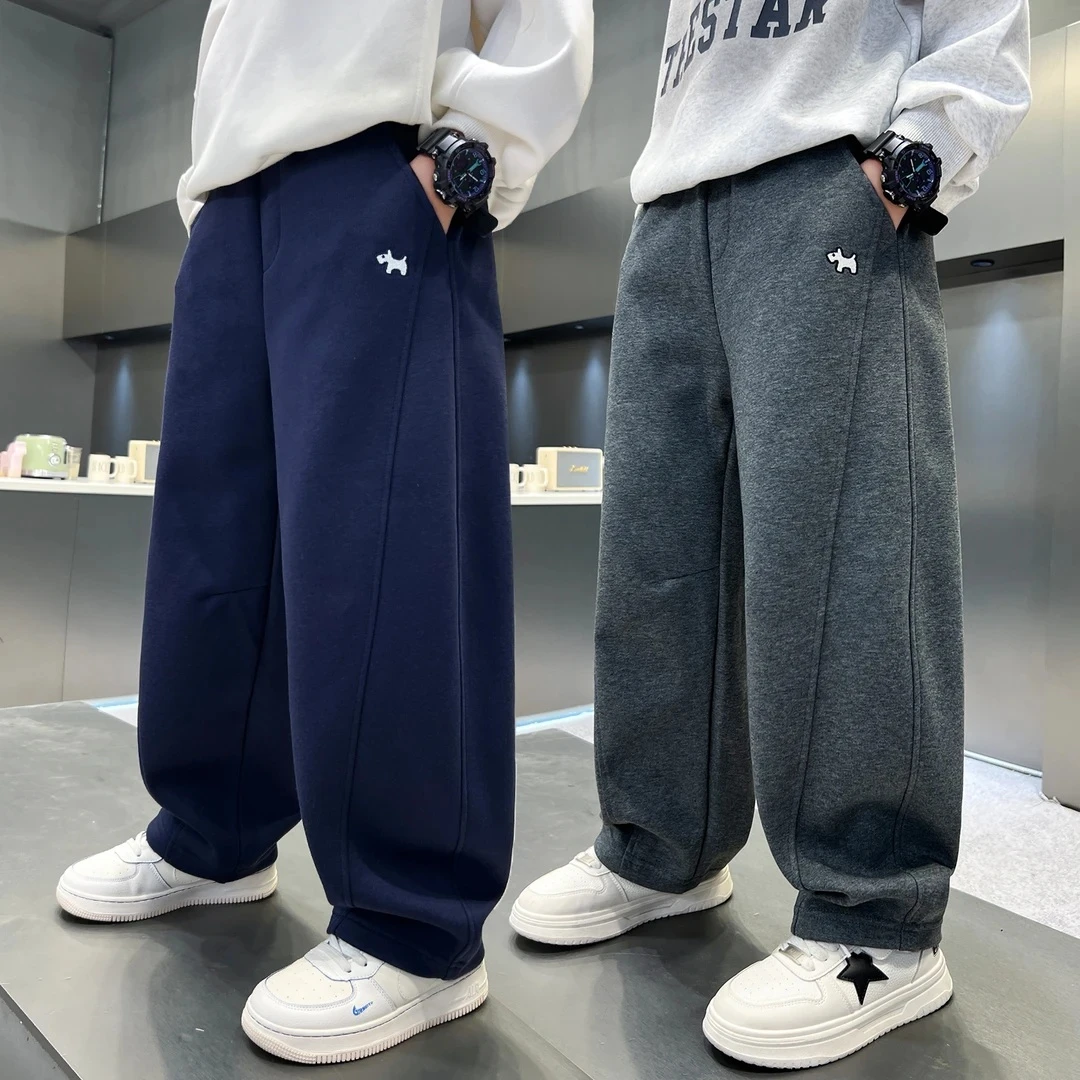 男童春秋款卫裤2025新款中大童秋装韩版男孩秋季运动儿童直筒裤子