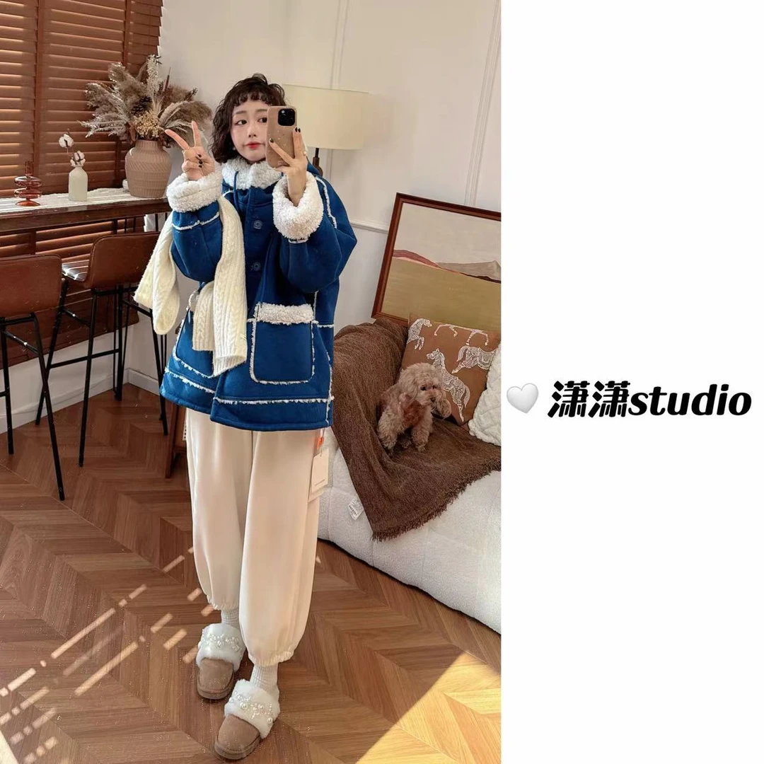 【NO退NO换】【特价】【毛毛染色】潇潇定制加厚毛毛面料连帽外套XS2320