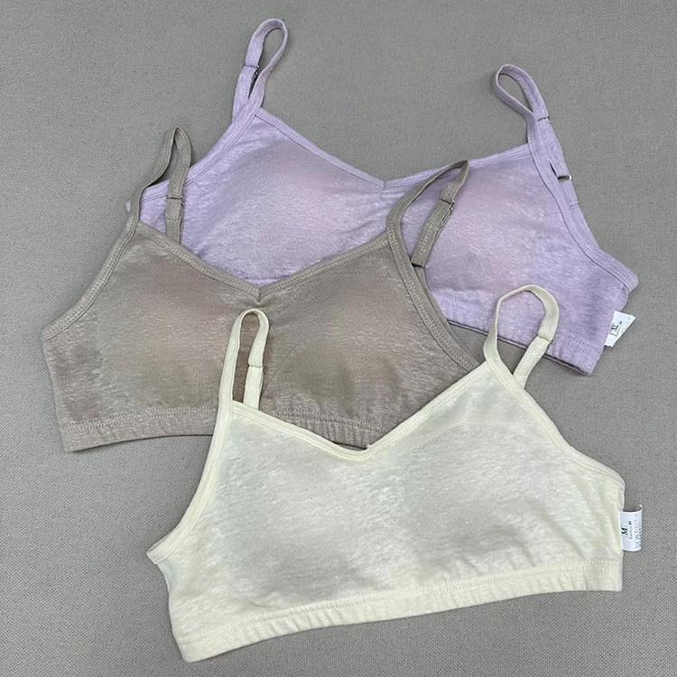 100汉麻针织女士吊带胸衣 有机麻   可调节