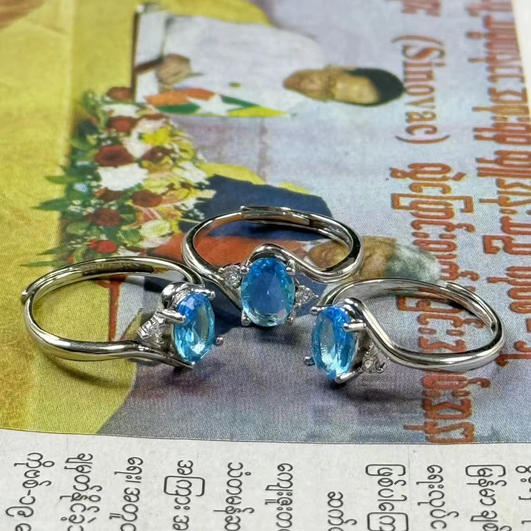 直播专属 天然 托帕石 珠宝戒指 多样性发一 YJ0017