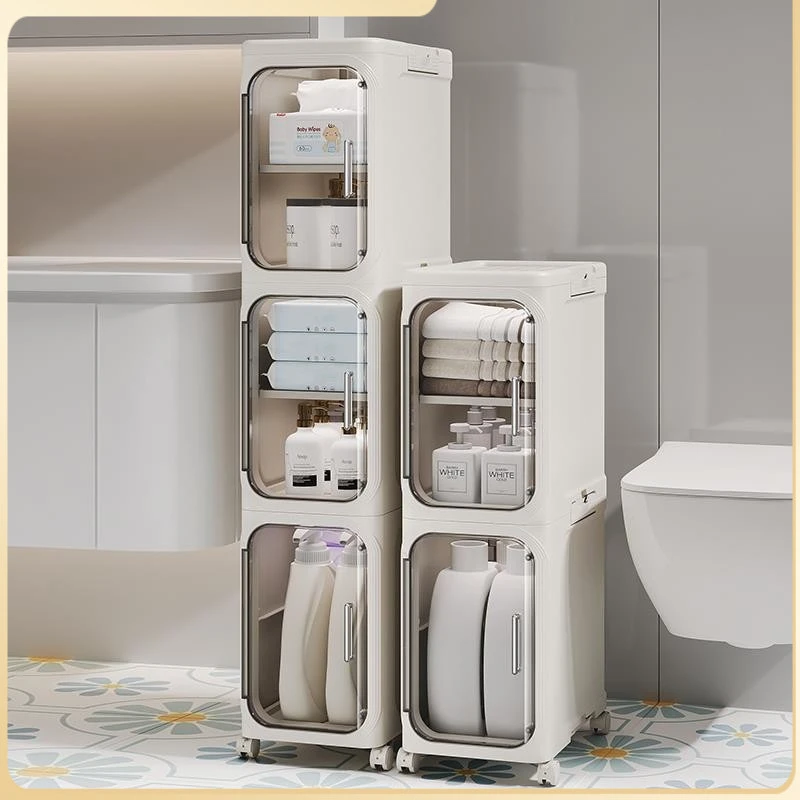 浴室置物架卫生间夹缝收纳柜厕所马桶侧窄边柜洗手间落地架子