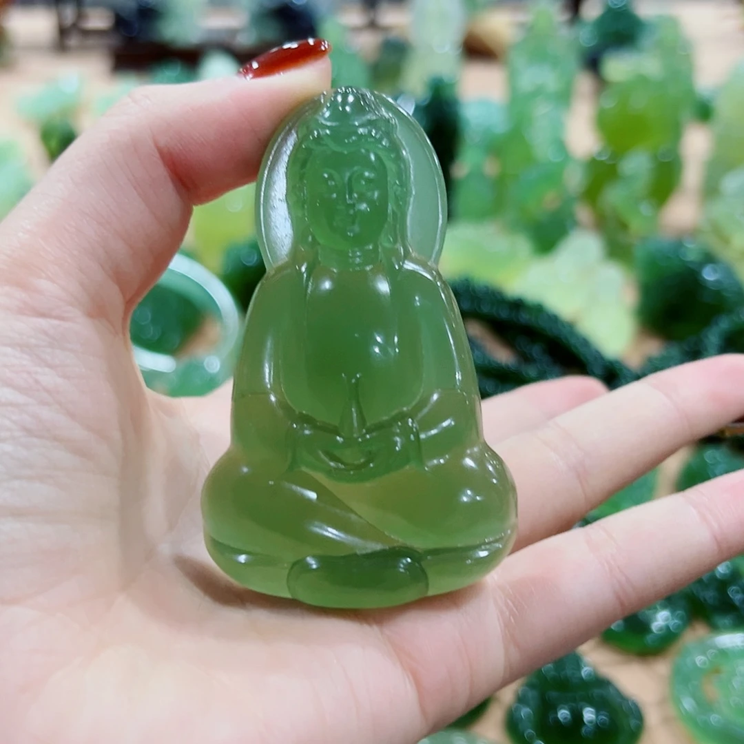 火****蛇纹石玉未镶嵌吊坠