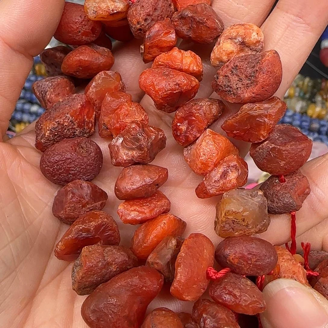 玛瑙/玉髓合金珠宝半成品南红原石10-12mm一条