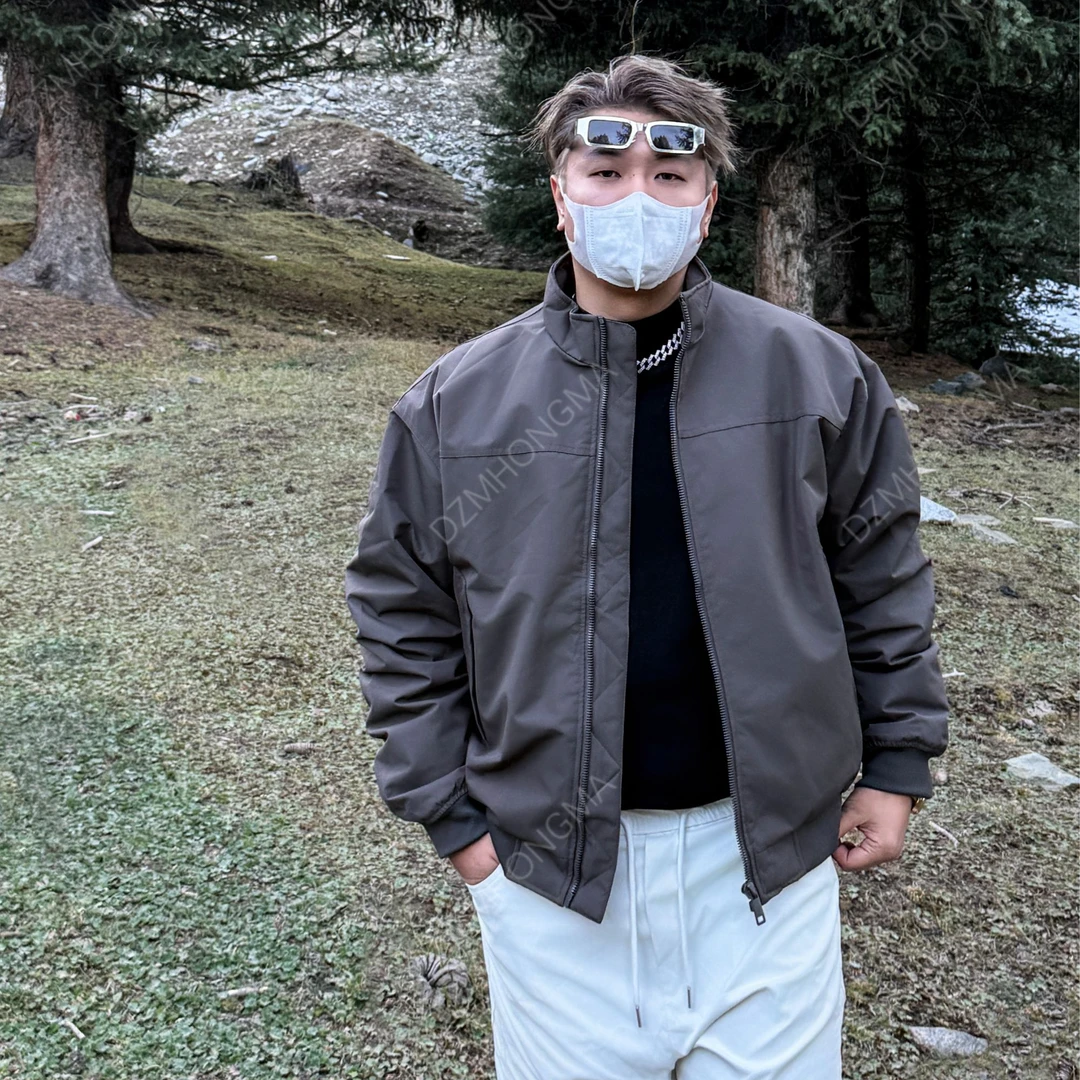DAZHONGMA哈灵顿羽绒服外套免烫户外百搭宽松纯色立领外套