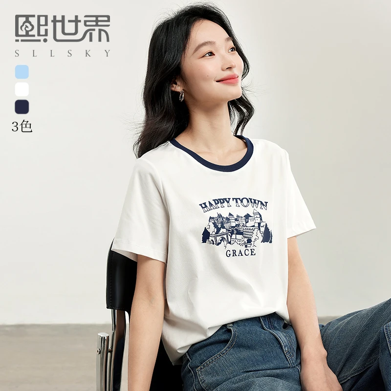 1B2ST002熙世界通勤淑女风格常规T恤