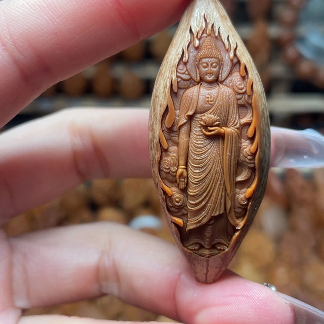 橄榄核把件阿弥陀佛