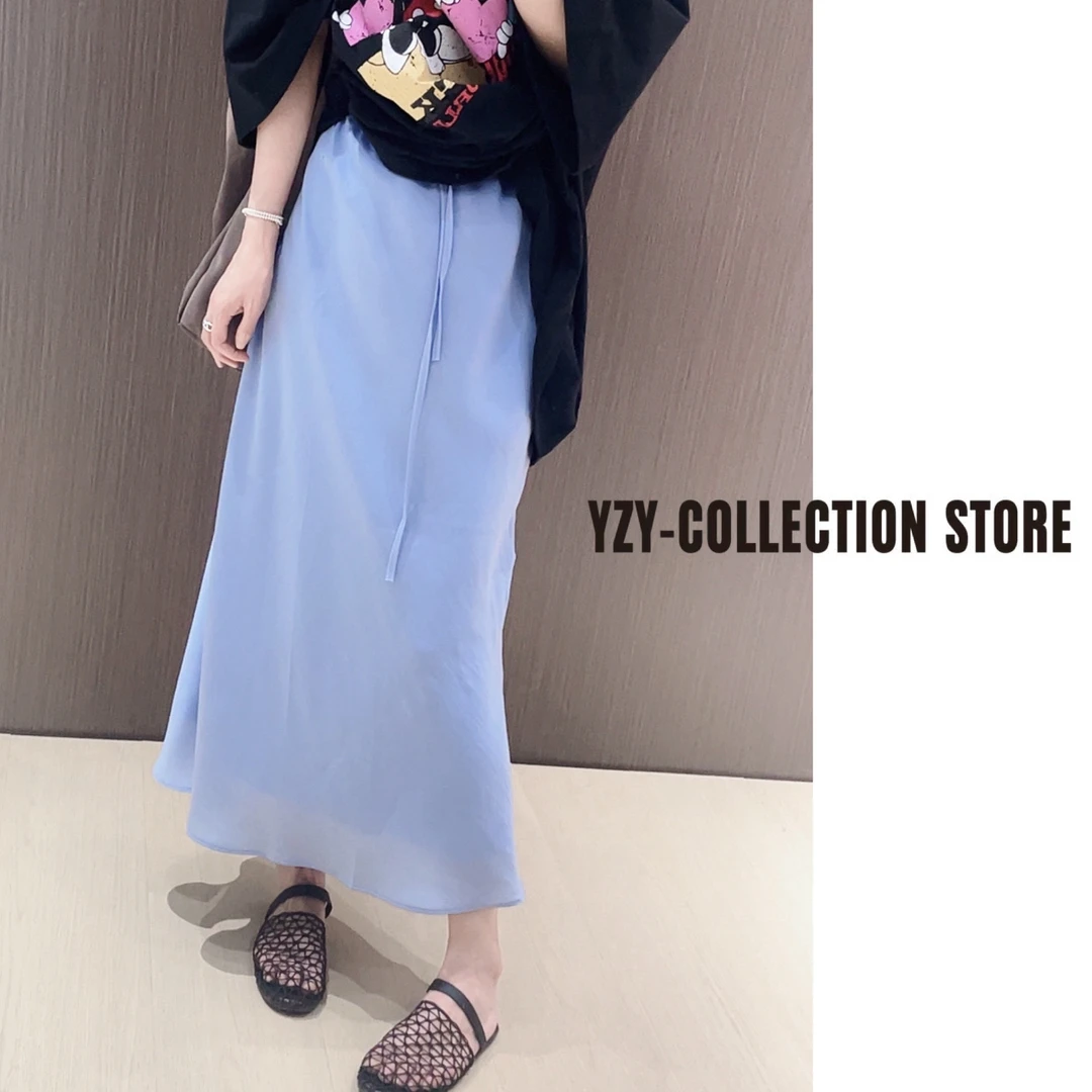 （一只羊）鱼尾半裙高腰直筒裙H型绑带半身裙