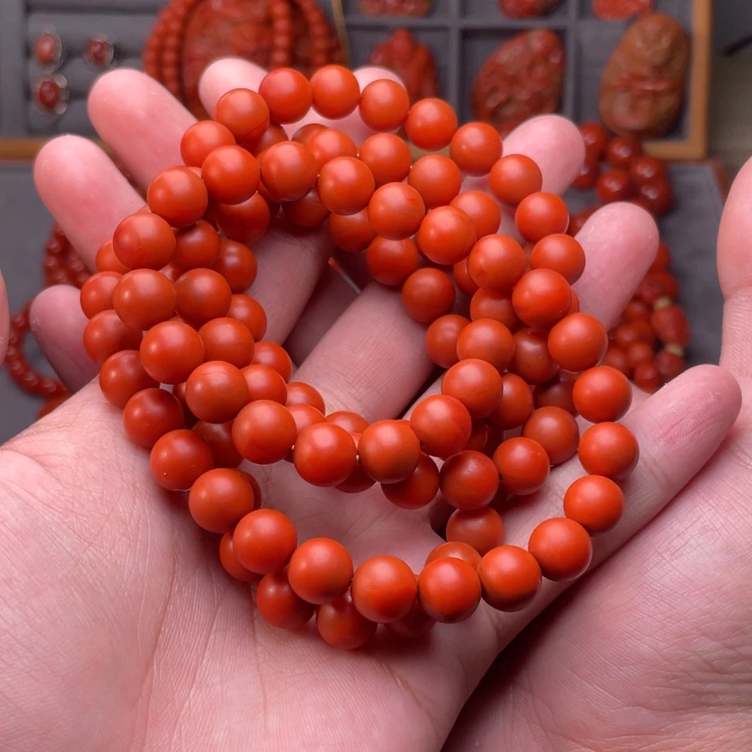 南红玛瑙未镶嵌配饰卡9mm保山啊东寨