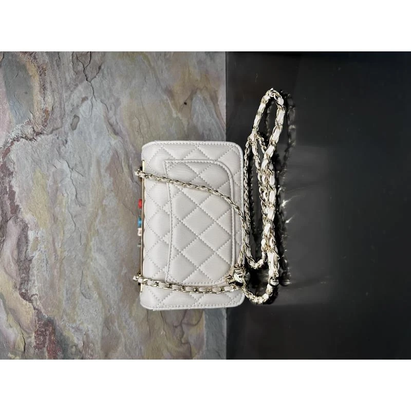 HIHIRMRIS手工真皮包20-551276-白-横金球香