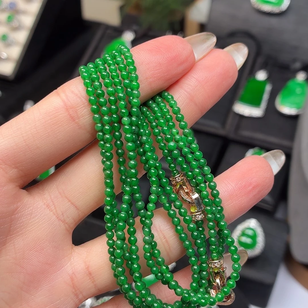 翡翠未镶嵌颈饰009小米珠