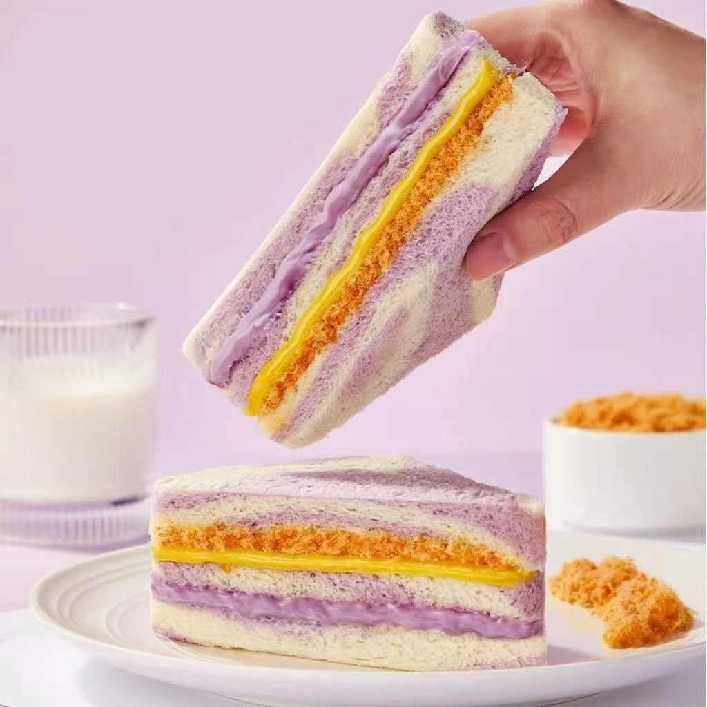 旺利麦四层三明治面包即食香芋味散装