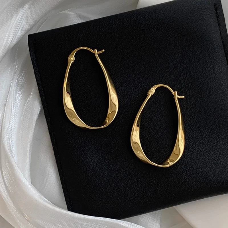 CUOOYINO/初影 铜合金耳饰 【莫比乌斯】925银针法式耳环女耳饰耳圈