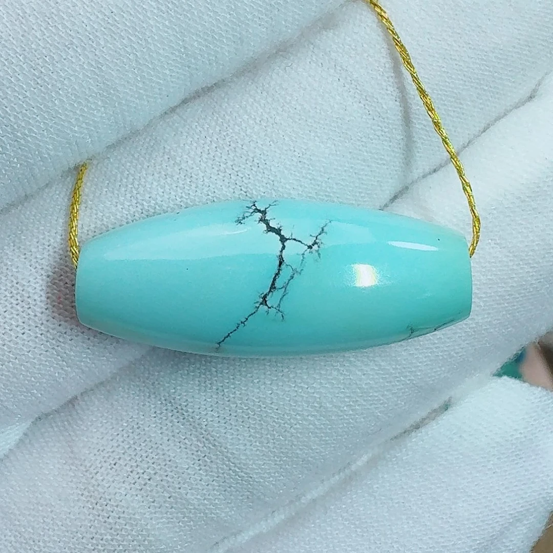 未镶嵌绿松石珠宝奇石长桶珠