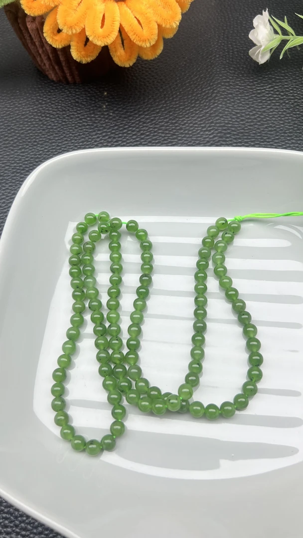 天然带矿点碧玉5-6mm项链时尚气质款妈妈链多圈手链