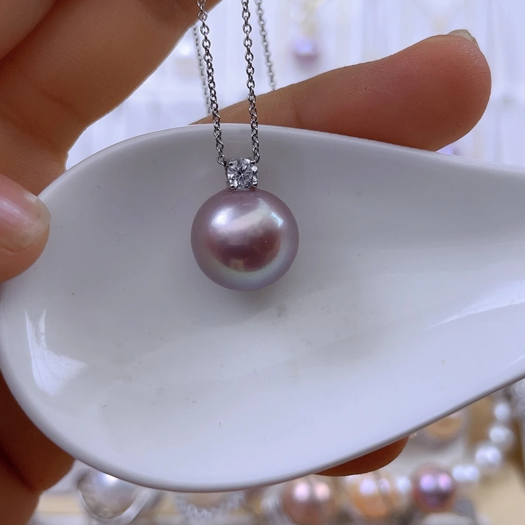 银S925镶嵌淡水珍珠吊坠(赠链)