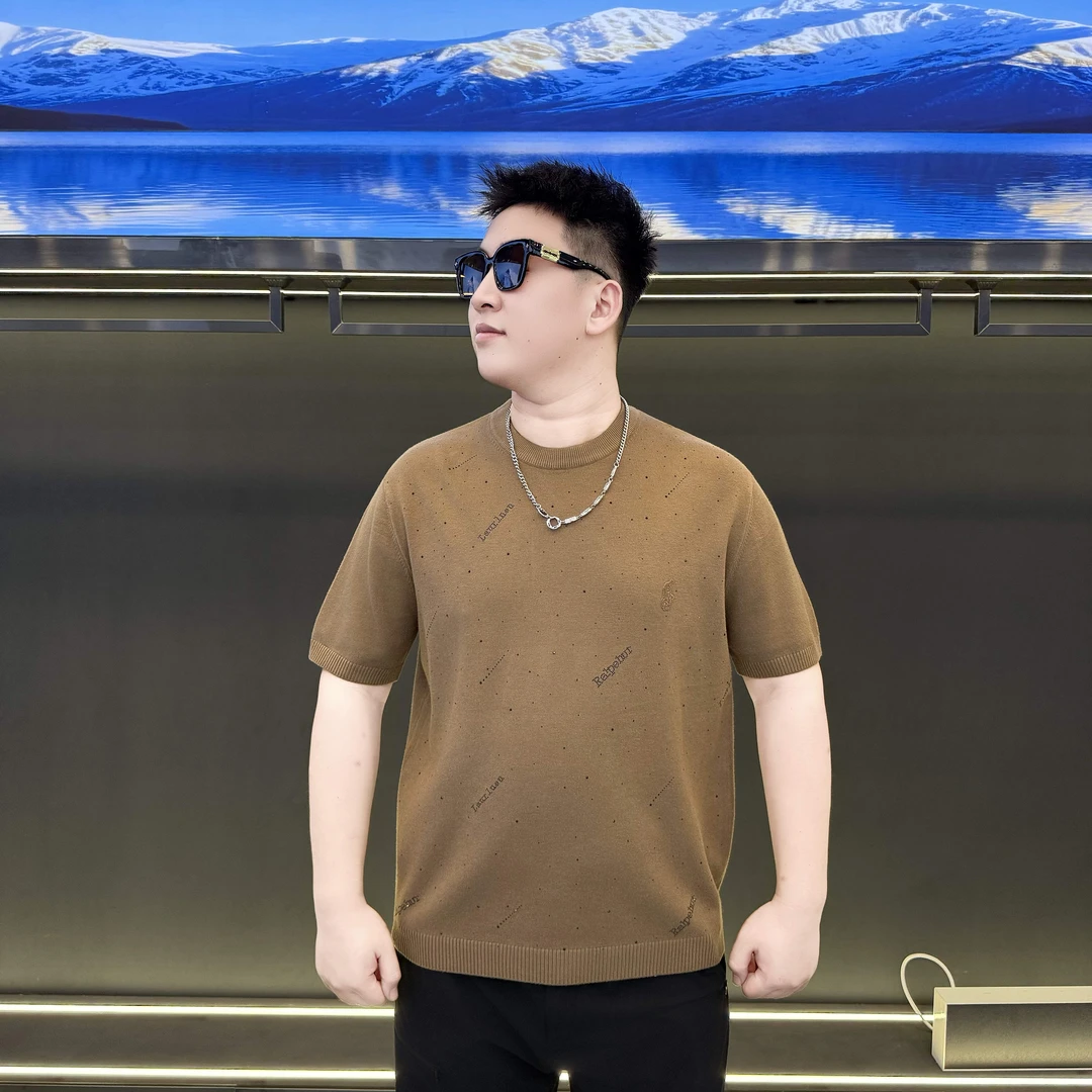 大码男装 奥钻烫钻 潮流时尚毛衣T恤8898