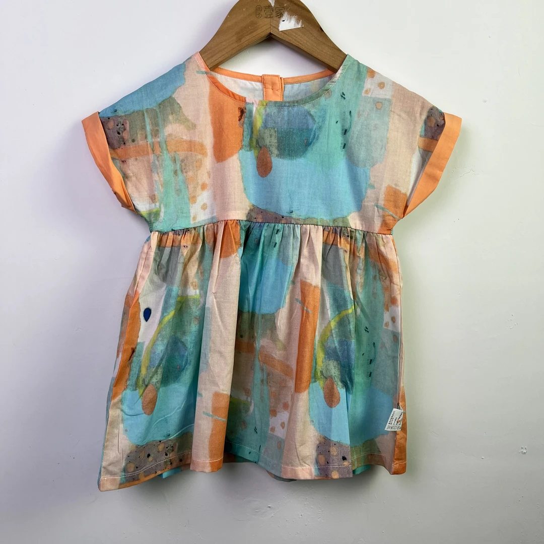 爱麻麻9122014儿童碎花女童时尚休闲夏季印花百搭连衣裙全棉梭织