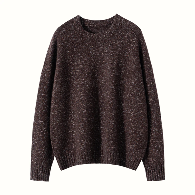 毛衣宽松加厚羊绒衫正品显瘦羊绒套头衫保暖针织上衣秋冬圆领百搭