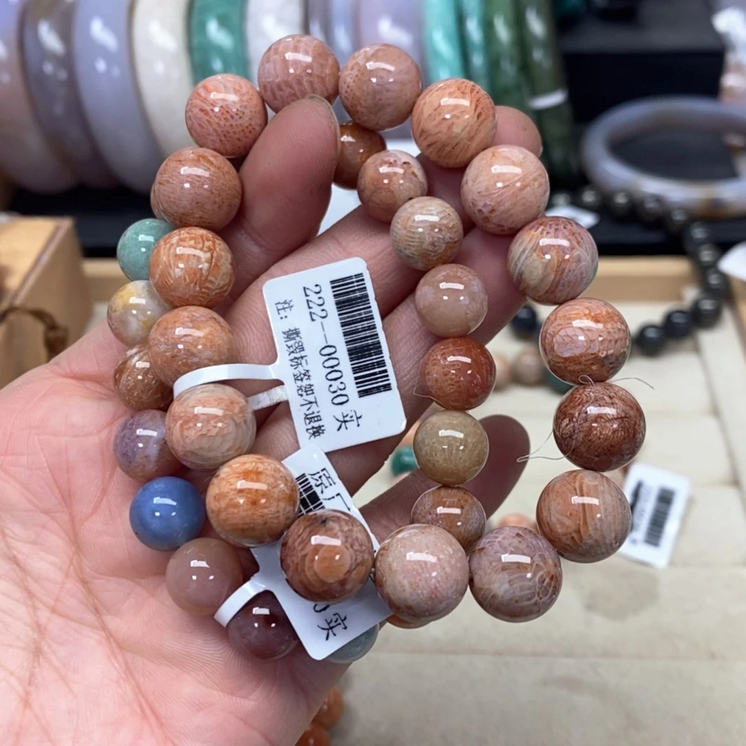 硅化珊瑚（珊瑚玉）手链未镶嵌用****1119