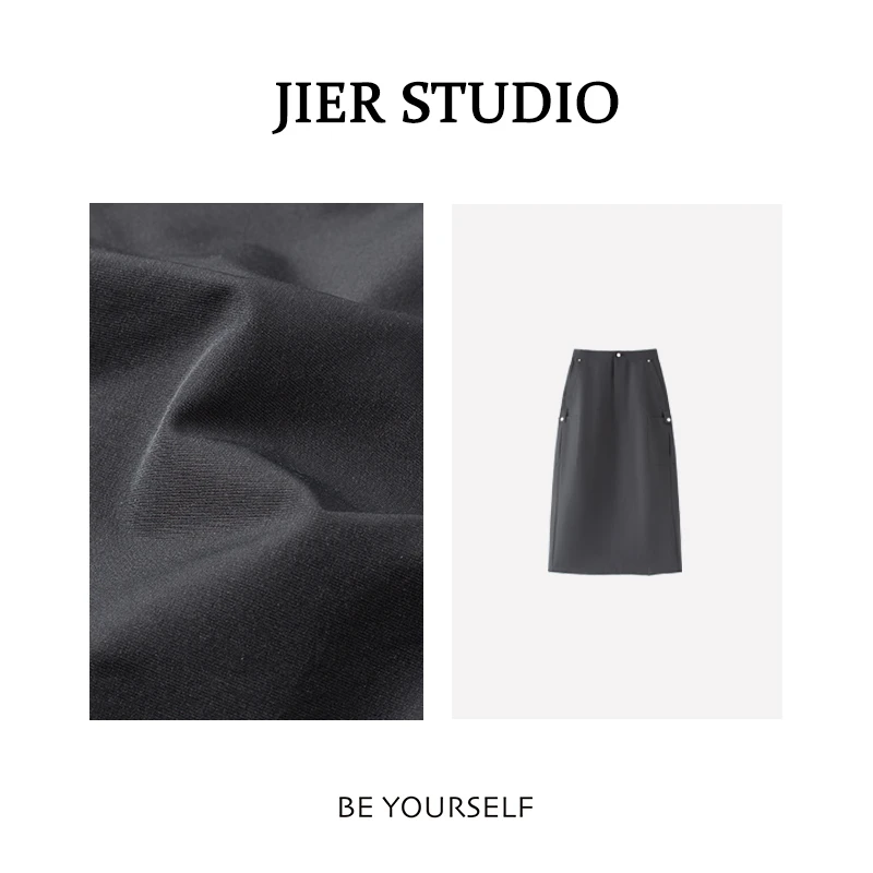 Jier【晚时光】春夏中高腰显瘦百搭休闲半身裙 802-5805