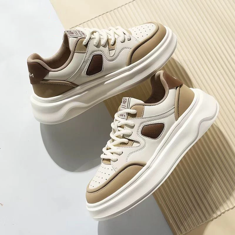 男鞋2025春季新款轻便厚底增高休闲板鞋潮流百搭青少年休闲平步鞋