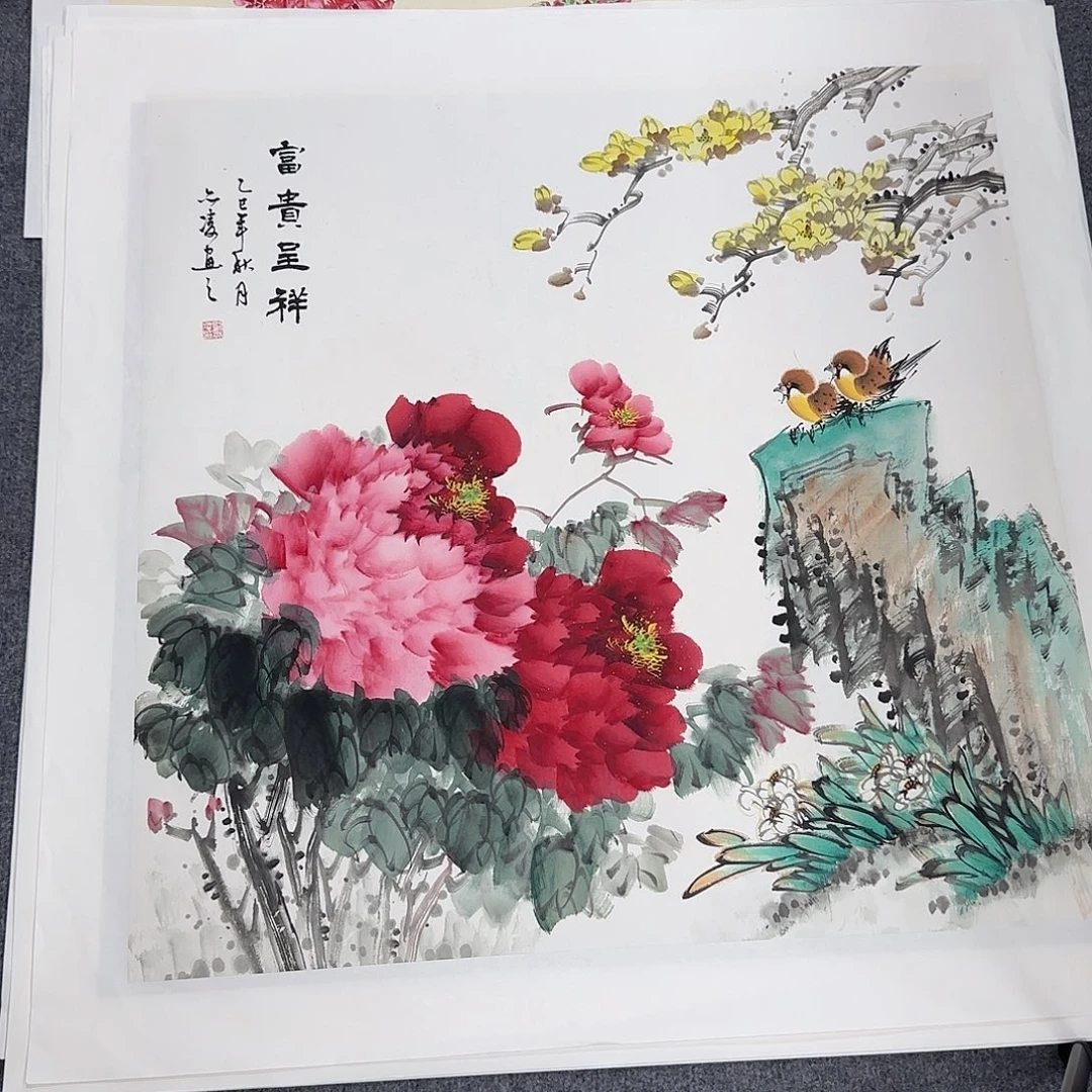 国画68*68纯手绘刘亦哦