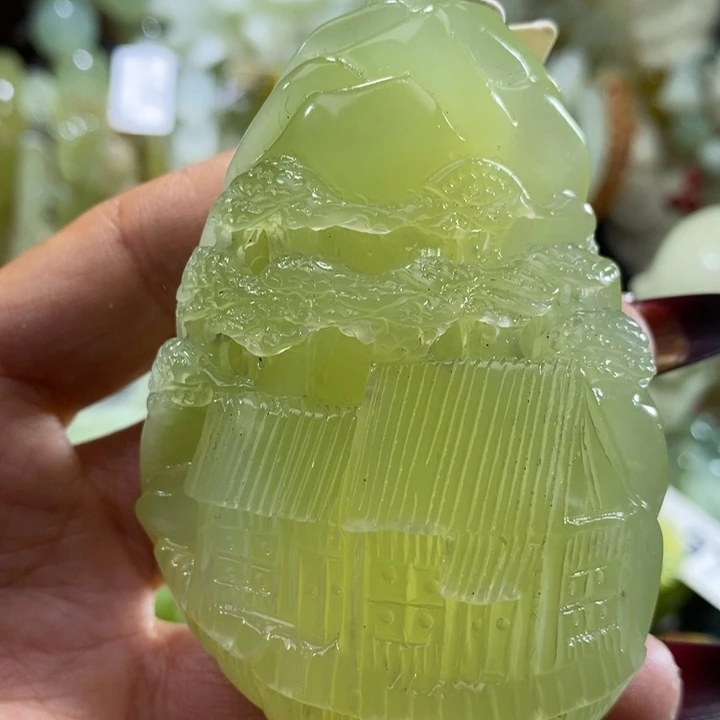 岫玉未镶嵌岫玉手把