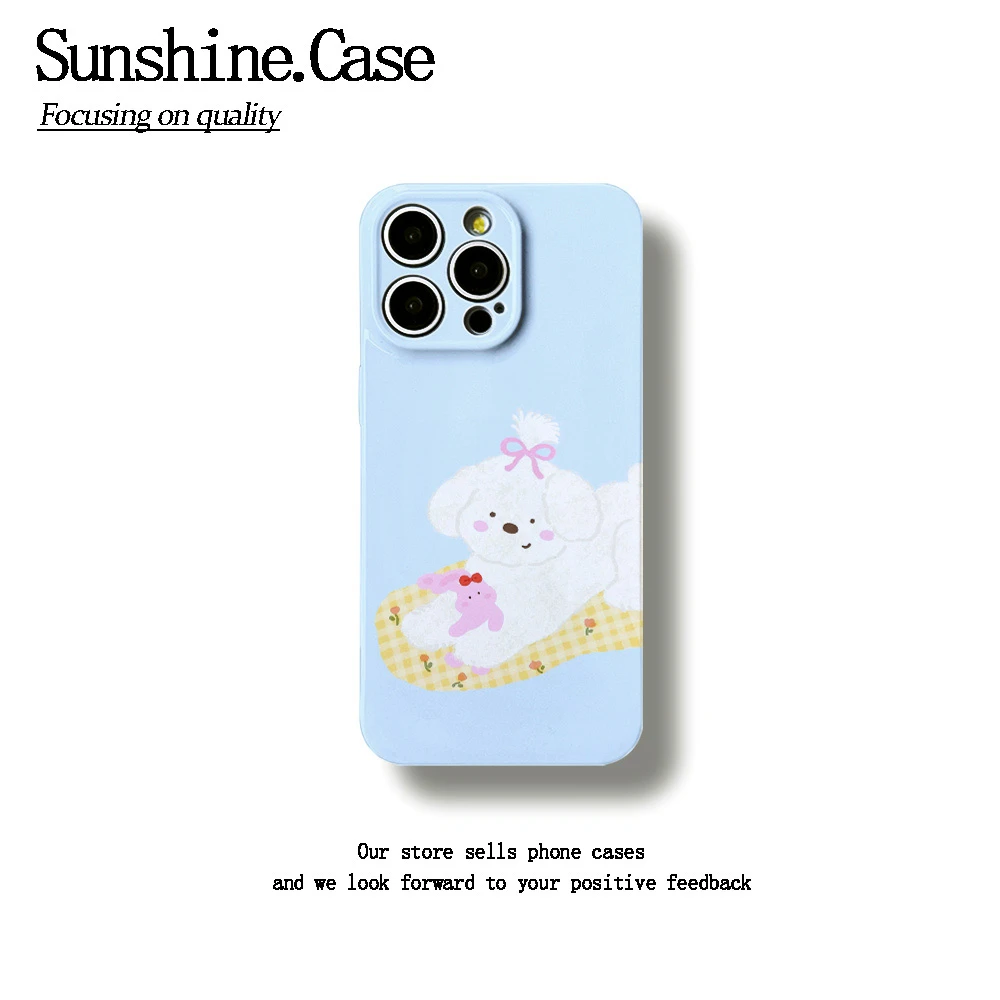 扎辫小狗菲林软壳适用苹果oppo华为vivo小米荣耀创意手机壳防摔