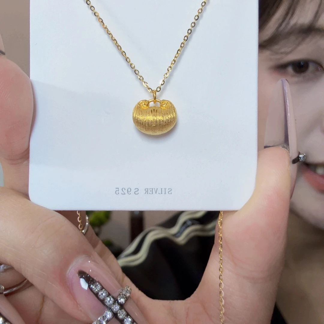 吊坠925银纯银制品 纯银项链 小胖福