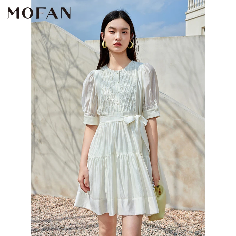 【小余专属】MOFAN摩凡夏新款米色连衣裙