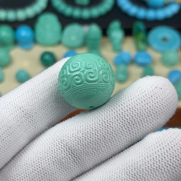 小****高瓷正绿卡20回纹圆珠