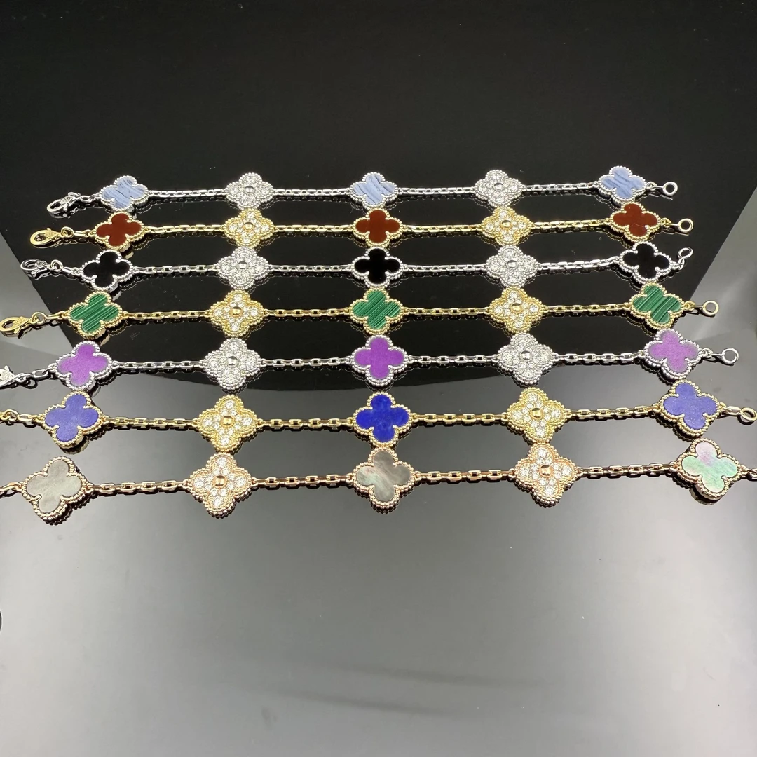 实验室培育钻石18K金隔钻五花手链净金11+