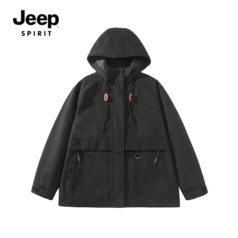 JEEPSPIRIT吉2025新款冲锋衣男女同款登山服休闲春秋季防水宽松衣