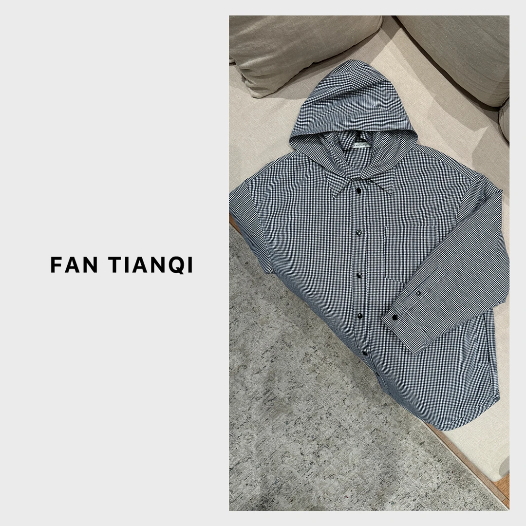 范天奇/FAN TIANQI【超轻暖】填充羊毛格纹棉衣外套FZOT511027