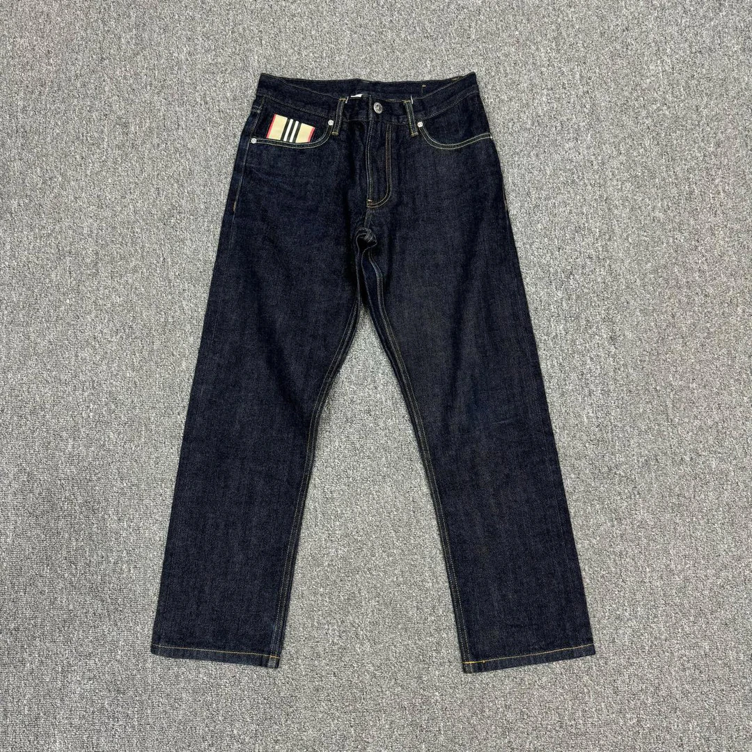 99新 BURBERRY/博柏利 深色原牛皮牌牛仔裤 40码99新 8398027
