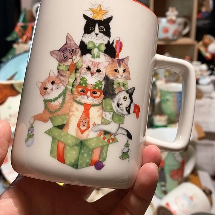 圣诞猫咪马克杯……