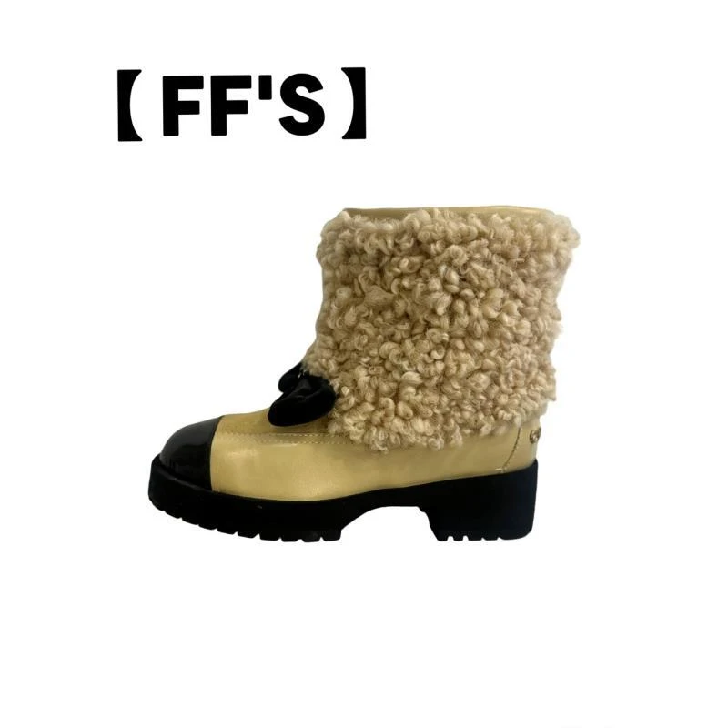 F手工定制卷卷毛短靴女款