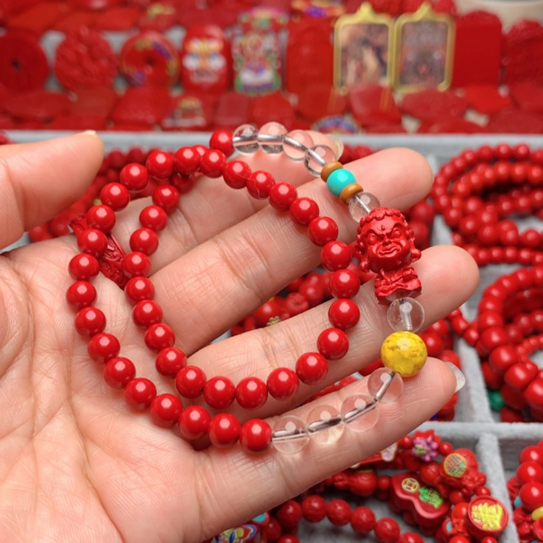 天然辰砂工艺品朱砂手串