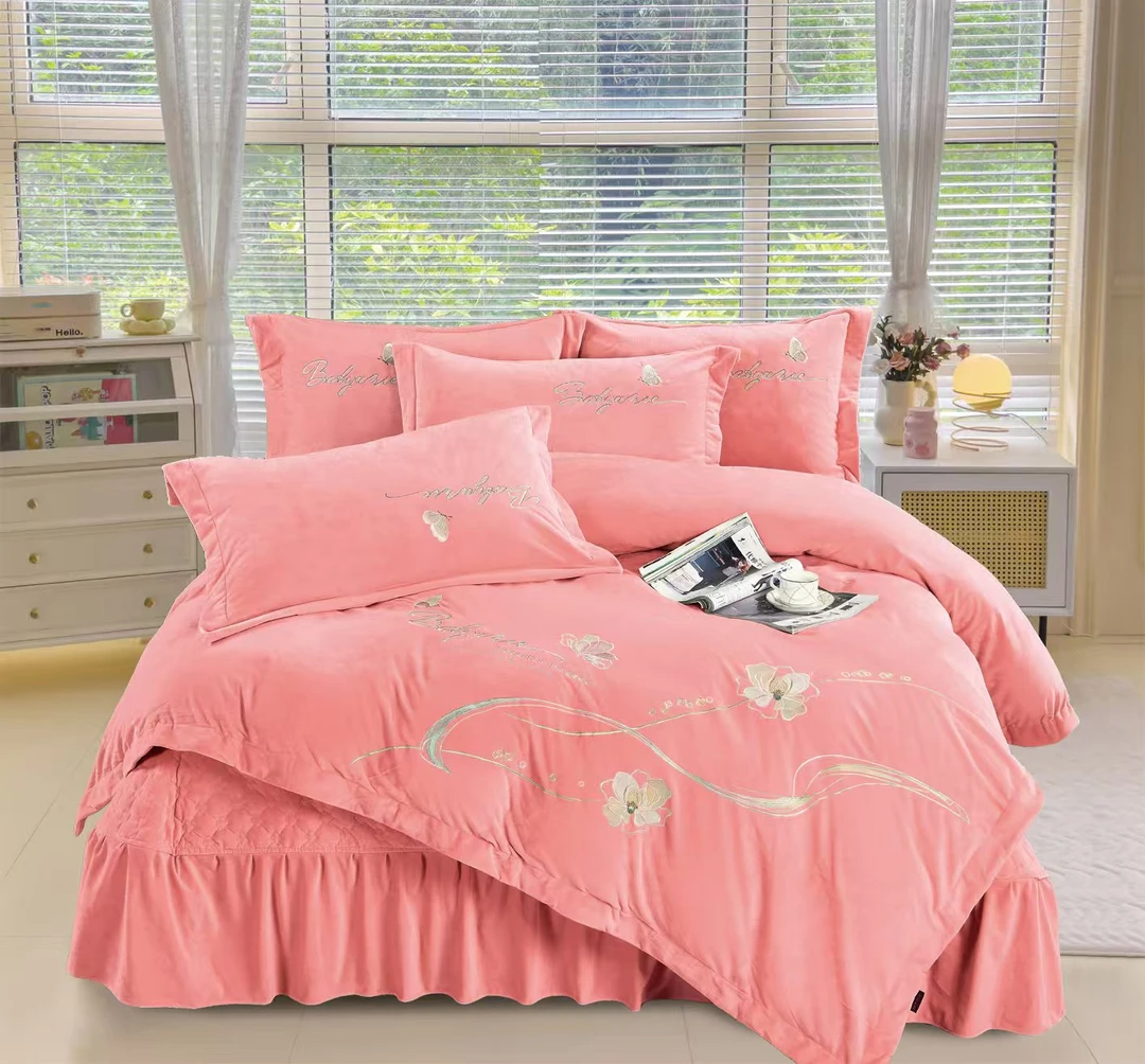 四件套家纺--蝶舞款直播活动抄值床品抄底价高品质四件套床盖